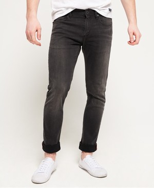 Superdry Slim Férfi Farmer Fekete | EYZHV3197